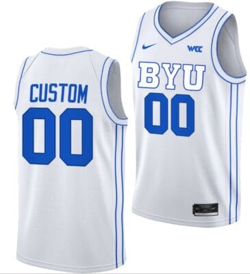 Custom BYU Cougars Jersey Name And Number College Basketball White
