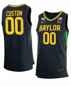Custom Baylor Bear Jersey Basketball College Name and Number Away Black