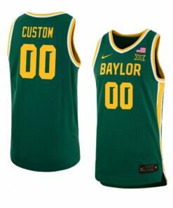 Custom Baylor Bear Jersey Basketball College Name and Number Green 2023