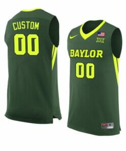 Custom Baylor Bear Jersey Basketball College Name and Number Green