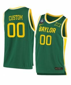 Custom Baylor Bear Jersey Basketball College Name and Number Green Final Four Patch