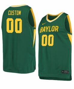 Custom Baylor Bear Jersey Basketball College Name and Number Green No Patch