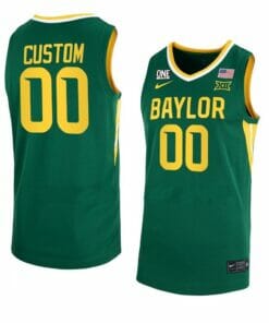 Custom Baylor Bear Jersey Basketball College Name and Number Green One Patch