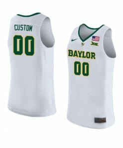 Custom Baylor Bear Jersey Basketball College Name and Number White