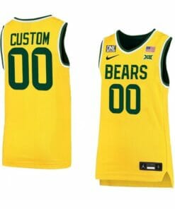 Custom Baylor Bear Jersey Basketball College Name and Number Yellow