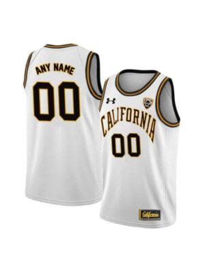 Custom California Golden Bears Jersey College Basketball Name and Number White