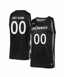 Custom Cincinnati Bearcats Basketball Jersey College Name and Number Black Retro