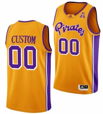 Custom ECU Pirates Jersey Name and Number College Basketball Gold 6 Custom ECU Pirates Jersey Name and Number College Basketball Gold