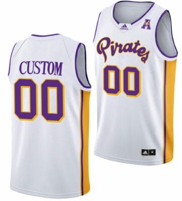 Custom ECU Pirates Jersey Name and Number College Basketball White