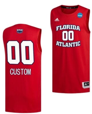 Custom FAU Owls Jersey Name And Number Basketball 2023 NCAA March Madness Red