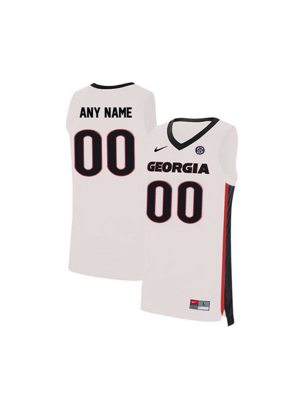 Custom Georgia Bulldogs Jersey College Basketball Name and Number Elite White 6 Custom Georgia Bulldogs Jersey College Basketball Name and Number Elite White