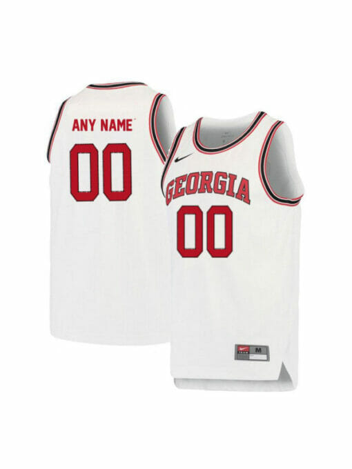 Custom Georgia Bulldogs Jersey College Basketball Name and Number Elite White Retro