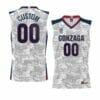 Custom Gonzaga Bulldogs Jersey Basketball College Name and Number Classic White