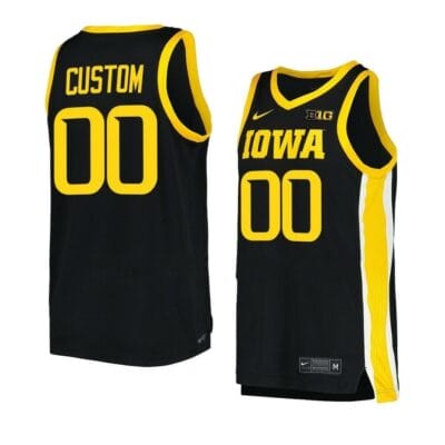 Custom Iowa Hawkeyes Jersey Basketball College Name and Number Black 6 Custom Iowa Hawkeyes Jersey Basketball College Name and Number Black