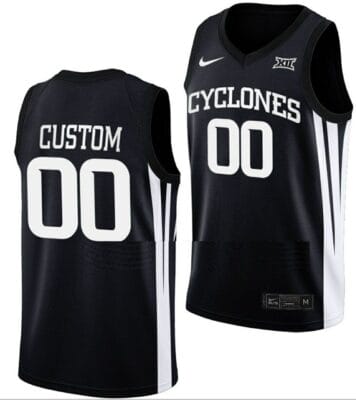 Custom Iowa State Cyclones Jersey Name and Number College Basketball Black 6 Custom Iowa State Cyclones Jersey College Basketball Black