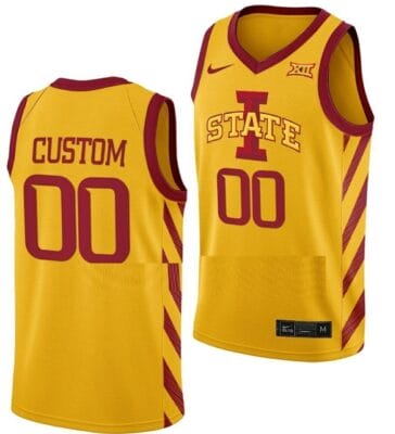Custom Iowa State Cyclones Jersey College Basketball Gold
