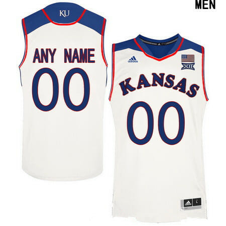 Custom Kansas Jayhawks Jersey College Basketball Name and Number White 6 Custom Kansas Jayhawks Jersey College Basketball Name and Number White