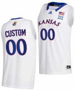 Custom Kansas Jayhawks Jersey Name and Number College Basketball White Home