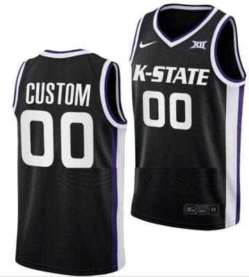 Custom Kansas State Wildcats Jersey Name and Number College Basketball Black 6 Custom Kansas State Wildcats Jersey Name and Number College Basketball Black