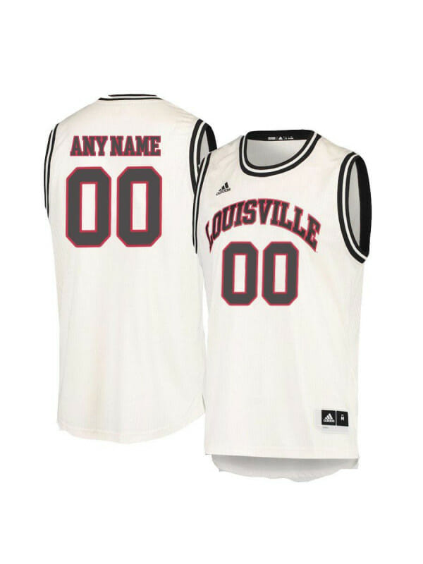 Custom Louisville Cardinals Jersey College Basketball Name and Number Cream Retro 6 Custom Louisville Cardinals Jersey College Basketball Name and Number Cream Retro
