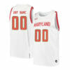 Custom Maryland Terrapins Jersey College Basketball Name and Number White Retro