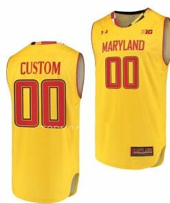 Custom Maryland Terrapins Jersey Name and Number NCAA College Basketball Gold
