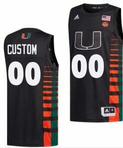 Custom Miami Hurricanes Jersey Name And Number College Basketball ACC Black