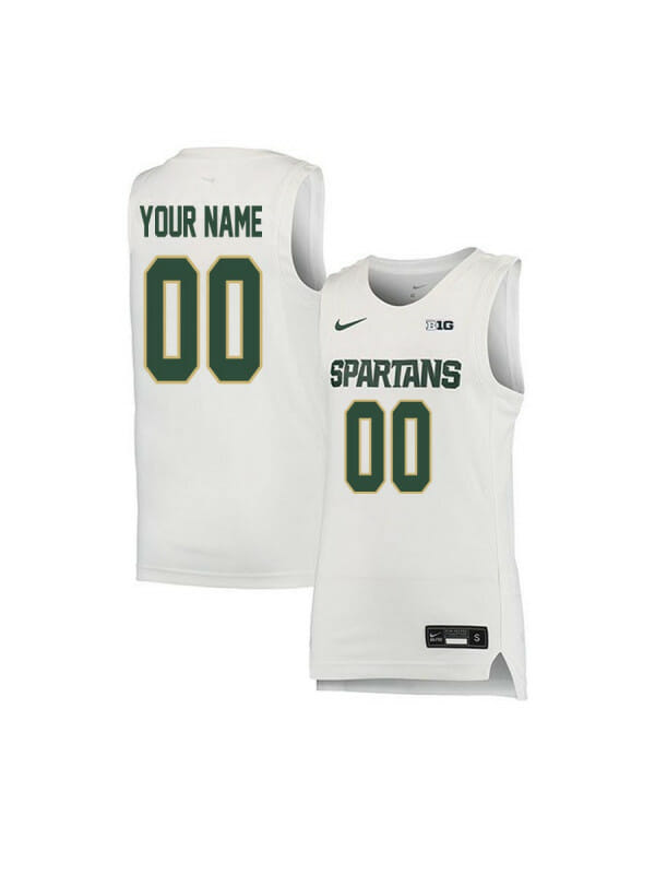 Custom Michigan State Spartans Jersey College Basketball Name and Number Elite Beige 6 Custom Michigan State Spartans Jersey College Basketball Name and Number Elite Beige
