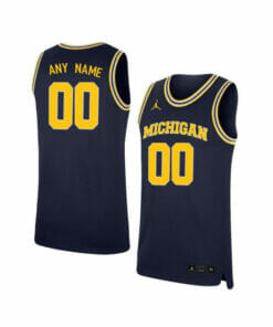 Custom Michigan Wolverines Jersey College Basketball Name and Number Elite Navy Retro