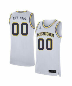 Custom Michigan Wolverines Jersey College Basketball Name and Number Elite White Retro
