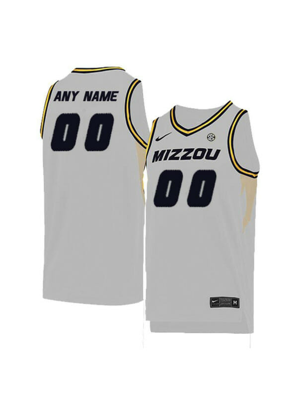 Custom Missouri Tigers Jersey College Basketball Name and Number Elite White 6 Custom Missouri Tigers Jersey College Basketball Name and Number Elite White