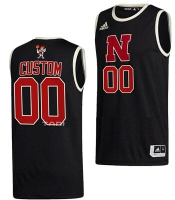 Custom Nebraska Cornhuskers Jersey Name and Number College Basketball Black