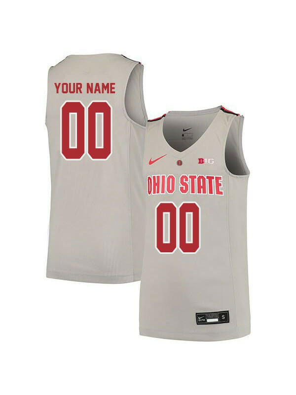 Custom Ohio State Buckeyes Jersey College Basketball Name and Number Elite Gray 6 Custom Ohio State Buckeyes Jersey College Basketball Name and Number Elite Gray