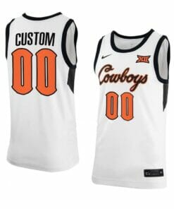 Custom Oklahoma State Cowboys Jersey Basketball College Name and Number White