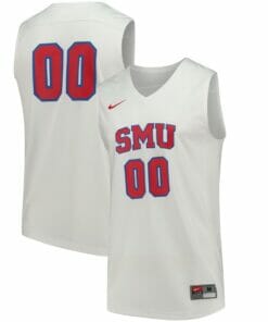 Custom SMU Mustangs Jersey College Basketball Name and Number White