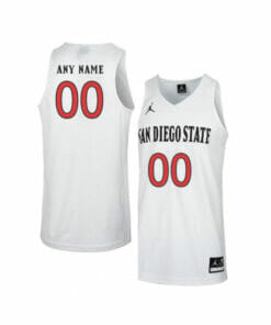 Custom San Diego State Aztecs Jersey College Basketball Name and Number Elite White
