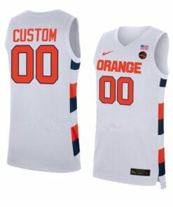 Custom Syracuse Orange Jersey Basketball College Name and Number Replica White
