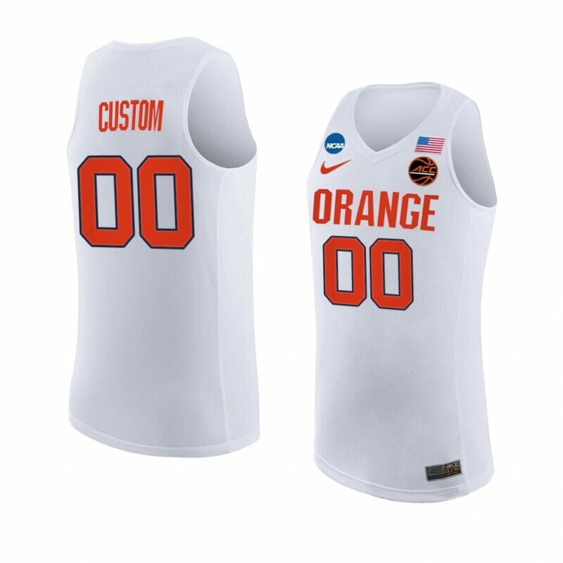 Custom Syracuse Orange Jersey Basketball College Name and Number White