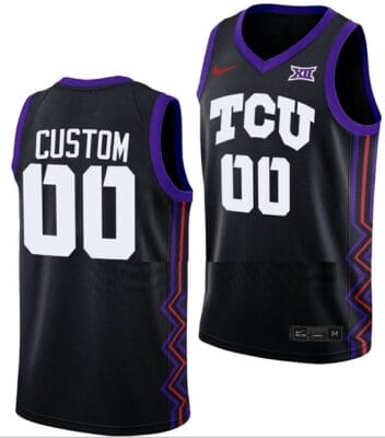 Custom TCU Horned Frogs Jersey College Basketball Black