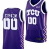 Custom TCU Horned Frogs Jersey College Basketball Purple Away