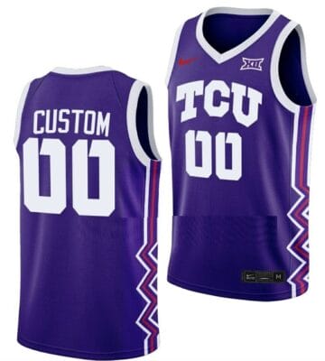 Custom TCU Horned Frogs Jersey College Basketball Purple Away