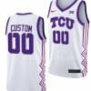 Custom TCU Horned Frogs Jersey College Basketball White 3 Custom TCU Horned Frogs Jersey College Basketball White
