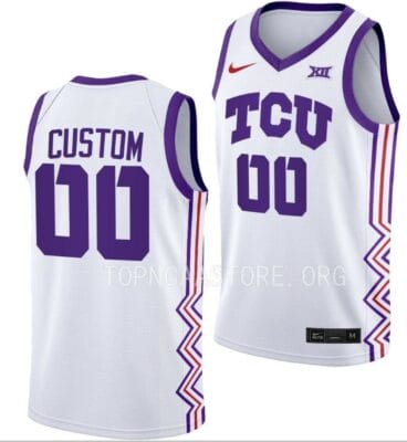 Custom TCU Horned Frogs Jersey College Basketball White