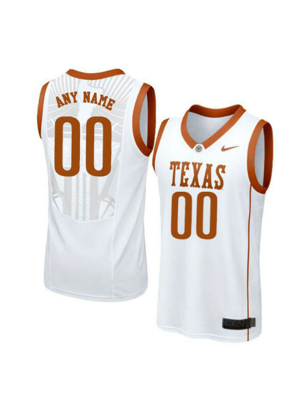 Custom Texas Longhorns Jersey College Basketball Name and Number Elite White 6 Custom Texas Longhorns Jersey College Basketball Name and Number Elite White