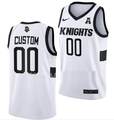 Custom UCF Knights Jersey College Basketball Name Number White Home 6 Custom UCF Knights Jersey College Basketball Name Number White Home
