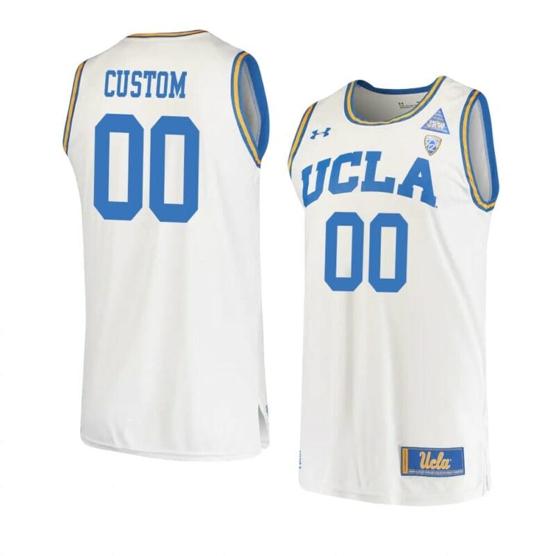Custom UCLA Bruins Jersey Basketball College Name and Number Retro White