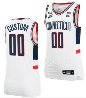 Custom UConn Huskies Jersey College Basketball Name and Number Alumni White