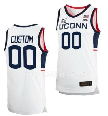 Custom UConn Huskies Jersey College Basketball Name and Number Home White Big East