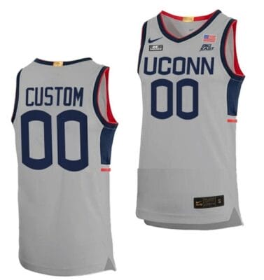 Custom UConn Huskies Jersey College Basketball Name and Number Limited Gray