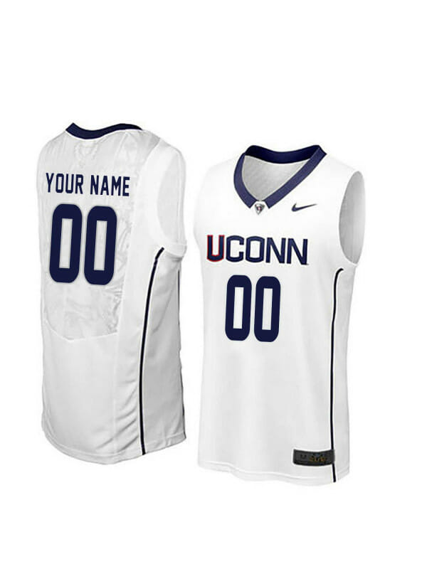 Custom UConn Huskies Jersey College Basketball Name and Number Elite White 6 Custom UConn Huskies Jersey College Basketball Name and Number Elite White